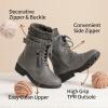 imageDREAM PAIRS Girls Mid Calf Combat Ankle Lace up BootsGreyz