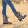 imageDREAM PAIRS Girls Mid Calf Combat Ankle Lace up BootsGreyz