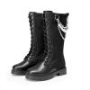 imageDREAM PAIRS Girls Riding Boots Knee High Side Zipper Mid Calf Shoes Little KidBig KidBlackknitting