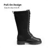 imageDREAM PAIRS Girls Riding Boots Knee High Side Zipper Mid Calf Shoes Little KidBig KidBlackknitting