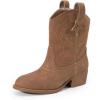 imageDREAM PAIRS Girls Cowboy Cowgirl Boots 2in1 Western Removable Cuff Fold Over Embroidered Fashion Mid Calf ShoesCamel