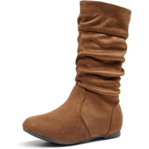 imageDREAM PAIRS Girls Faux Fur Lined Knee High Winter Riding BootsToddlerLittle KidBig KidBlvdtan