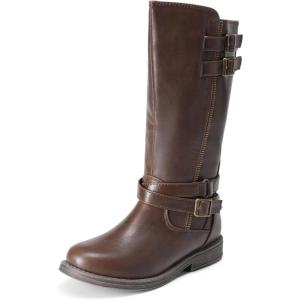 imageDREAM PAIRS Girls Knee High Fashion Riding Boots for ToddlerLittle KidBig KidBrown03