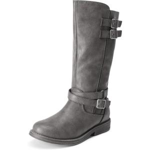 imageDREAM PAIRS Girls Knee High Fashion Riding Boots for ToddlerLittle KidBig KidGrey03