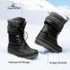 imageDREAM PAIRS Boys Girls Snow Boots WaterResistant Outdoor Warm Cozy AntiSlip Mid Calf Faux Fur Lining Insulated Winter Shoes for LittleBig KidsBlack