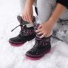 imageDREAM PAIRS Boys Girls Snow Boots WaterResistant Outdoor Warm Cozy AntiSlip Mid Calf Faux Fur Lining Insulated Winter Shoes for LittleBig KidsBlackFuxia