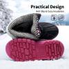 imageDREAM PAIRS Boys Girls Snow Boots WaterResistant Outdoor Warm Cozy AntiSlip Mid Calf Faux Fur Lining Insulated Winter Shoes for LittleBig KidsBlackFuxia