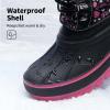 imageDREAM PAIRS Boys Girls Snow Boots WaterResistant Outdoor Warm Cozy AntiSlip Mid Calf Faux Fur Lining Insulated Winter Shoes for LittleBig KidsBlackFuxia