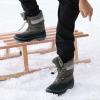 imageDREAM PAIRS Boys Girls Snow Boots WaterResistant Outdoor Warm Cozy AntiSlip Mid Calf Faux Fur Lining Insulated Winter Shoes for LittleBig KidsBlackGrey