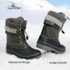 imageDREAM PAIRS Boys Girls Snow Boots WaterResistant Outdoor Warm Cozy AntiSlip Mid Calf Faux Fur Lining Insulated Winter Shoes for LittleBig KidsBlackGrey