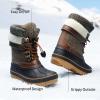imageDREAM PAIRS Boys Girls Snow Boots WaterResistant Outdoor Warm Cozy AntiSlip Mid Calf Faux Fur Lining Insulated Winter Shoes for LittleBig KidsBrown