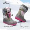 imageDREAM PAIRS Boys Girls Snow Boots WaterResistant Outdoor Warm Cozy AntiSlip Mid Calf Faux Fur Lining Insulated Winter Shoes for LittleBig KidsWhiteFauxia
