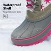 imageDREAM PAIRS Boys Girls Snow Boots WaterResistant Outdoor Warm Cozy AntiSlip Mid Calf Faux Fur Lining Insulated Winter Shoes for LittleBig KidsWhiteFauxia