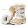imageDREAM PAIRS Boys ampamp Girls Faux FurLined Ankle Winter Snow BootsBeigeWhite
