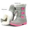 imageDREAM PAIRS Boys ampamp Girls Faux FurLined Ankle Winter Snow BootsGreyFuchsia