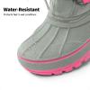 imageDREAM PAIRS Boys ampamp Girls Faux FurLined Ankle Winter Snow BootsGreyFuchsia