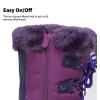 imageDREAM PAIRS Boys ampamp Girls Faux FurLined Ankle Winter Snow BootsPurple