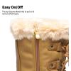 imageDREAM PAIRS Boys ampamp Girls Faux FurLined Ankle Winter Snow BootsTan