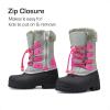 imageDREAM PAIRS Boys ampamp Girls Knee High Winter Snow Boots ToddlerLittle KidBig KidGreyFuchsia