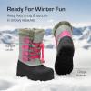 imageDREAM PAIRS Boys ampamp Girls Knee High Winter Snow Boots ToddlerLittle KidBig KidGreyFuchsia