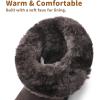 imageDREAM PAIRS Girls Boots Kids Boys Winter Snow Suede Mid Calf Boots Faux Fur Lined FuzzyChic Kids Lolly for Little KidBig KidBrown