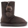 imageDREAM PAIRS Girls Boots Kids Boys Winter Snow Suede Mid Calf Boots Faux Fur Lined FuzzyChic Kids Lolly for Little KidBig KidBrown