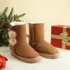 imageDREAM PAIRS Girls Boots Kids Boys Winter Snow Suede Mid Calf Boots Faux Fur Lined FuzzyChic Kids Lolly for Little KidBig KidChesnut