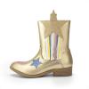 imageDREAM PAIRS Girls Cowgirl Cowboy Western Mid Calf Tassel BootsGold