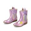imageDREAM PAIRS Girls Cowgirl Cowboy Western Mid Calf Tassel BootsPurple