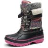 imageDREAM PAIRS Boys Girls Snow Boots WaterResistant Outdoor Warm Cozy AntiSlip Mid Calf Faux Fur Lining Insulated Winter Shoes for LittleBig KidsGreyFuchsia
