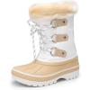 imageDREAM PAIRS Boys ampamp Girls Faux FurLined Ankle Winter Snow BootsBeigeWhite
