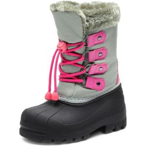 imageDREAM PAIRS Boys ampamp Girls Knee High Winter Snow Boots ToddlerLittle KidBig KidGreyFuchsia