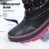 imageDREAM PAIRS Boys Girls Snow Boots WaterResistant Outdoor Warm Cozy AntiSlip Mid Calf Faux Fur Lining Insulated Winter Shoes for LittleBig KidsBlackPink
