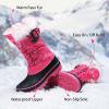 imageDREAM PAIRS Boys Girls Snow Boots WaterResistant Outdoor Warm Cozy AntiSlip Mid Calf Faux Fur Lining Insulated Winter Shoes for LittleBig KidsFuchsia
