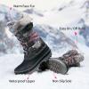 imageDREAM PAIRS Boys Girls Snow Boots WaterResistant Outdoor Warm Cozy AntiSlip Mid Calf Faux Fur Lining Insulated Winter Shoes for LittleBig KidsGreyMulti