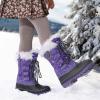 imageDREAM PAIRS Boys Girls Snow Boots WaterResistant Outdoor Warm Cozy AntiSlip Mid Calf Faux Fur Lining Insulated Winter Shoes for LittleBig KidsPurple