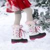 imageDREAM PAIRS Boys Girls Snow Boots WaterResistant Outdoor Warm Cozy AntiSlip Mid Calf Faux Fur Lining Insulated Winter Shoes for LittleBig KidsWhiteFuchsia