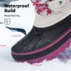 imageDREAM PAIRS Boys Girls Snow Boots WaterResistant Outdoor Warm Cozy AntiSlip Mid Calf Faux Fur Lining Insulated Winter Shoes for LittleBig KidsWhiteFuchsia