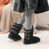 imageDREAM PAIRS Girls Boys Winter Boots Faux Fur Lined Mid Calf Kids Snow Tall Shoes FuzzyChic Kids Buckle for Little KidBig KidBlack