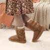 imageDREAM PAIRS Girls Boys Winter Boots Faux Fur Lined Mid Calf Kids Snow Tall Shoes FuzzyChic Kids Buckle for Little KidBig KidChesnut