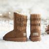 imageDREAM PAIRS Girls Boys Winter Boots Faux Fur Lined Mid Calf Kids Snow Tall Shoes FuzzyChic Kids Buckle for Little KidBig KidChesnut