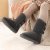 imageDREAM PAIRS Girls Boys Winter Boots Faux Fur Lined Mid Calf Kids Snow Tall Shoes FuzzyChic Kids Buckle for Little KidBig KidGrey