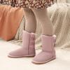 imageDREAM PAIRS Girls Boys Winter Boots Faux Fur Lined Mid Calf Kids Snow Tall Shoes FuzzyChic Kids Buckle for Little KidBig KidPink