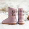 imageDREAM PAIRS Girls Boys Winter Boots Faux Fur Lined Mid Calf Kids Snow Tall Shoes FuzzyChic Kids Buckle for Little KidBig KidPink