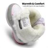 imageDREAM PAIRS Girls Snow Boots Warm Cozy AntiSlip Lightweight Mid Calf Faux Fur Lining Winter Shoes for LittleBig KidsGreyPink