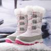 imageDREAM PAIRS Girls Snow Boots Warm Cozy AntiSlip Lightweight Mid Calf Faux Fur Lining Winter Shoes for LittleBig KidsGreyPink