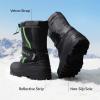 imageDREAM PAIRS Boys ampamp Girls Mid Calf WaterResistant Winter Snow Boots for ToddlerLittleBig KidBlackNeonGreen