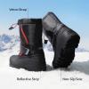 imageDREAM PAIRS Boys ampamp Girls Mid Calf WaterResistant Winter Snow Boots for ToddlerLittleBig KidBlackRed