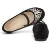 imageDREAM PAIRS Girls Ballet Flats Flower Shoes Mary Jane Ballerina Flat Dress Shoes for DailyWeddingPartyBlackSuede