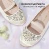 imageDREAM PAIRS Girls Ballet Flats Flower Shoes Mary Jane Ballerina Flat Dress Shoes for DailyWeddingPartyIvory